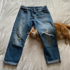 LEVIS 501 CT Jeans - Distressed Jeans - Boyfriend jeans - Mid rise jeans 30''